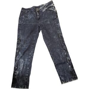 Soft Surroundings Pants Womens  14 Blue Embroidered Straight Leg Comfort